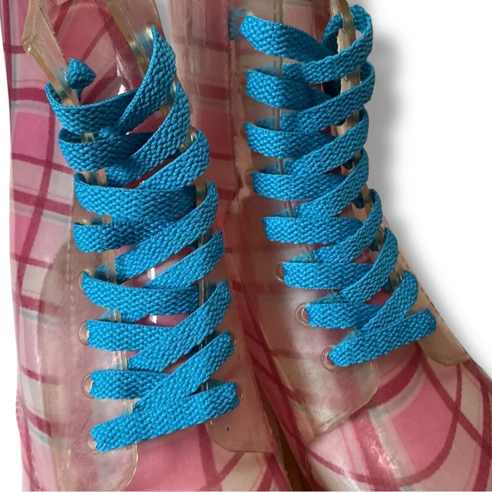 Bongo Pink Plaid Garden Rain Boots